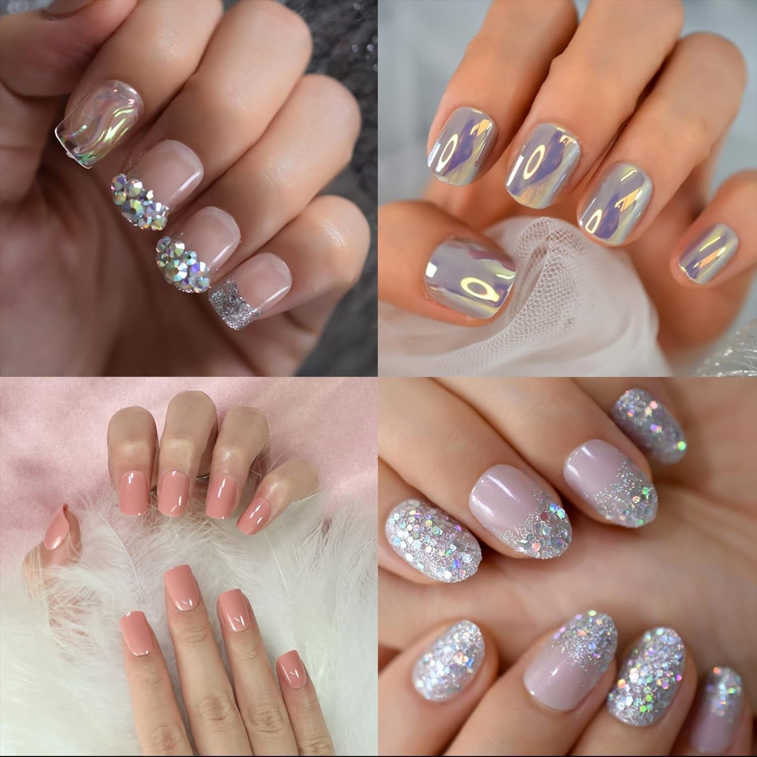 600 pièces ovales courts ongles artificiels 12 tailles demi-couverture acrylique faux ongles conseils ongles artificiels pour manucure femmes salon bricolage (naturel)