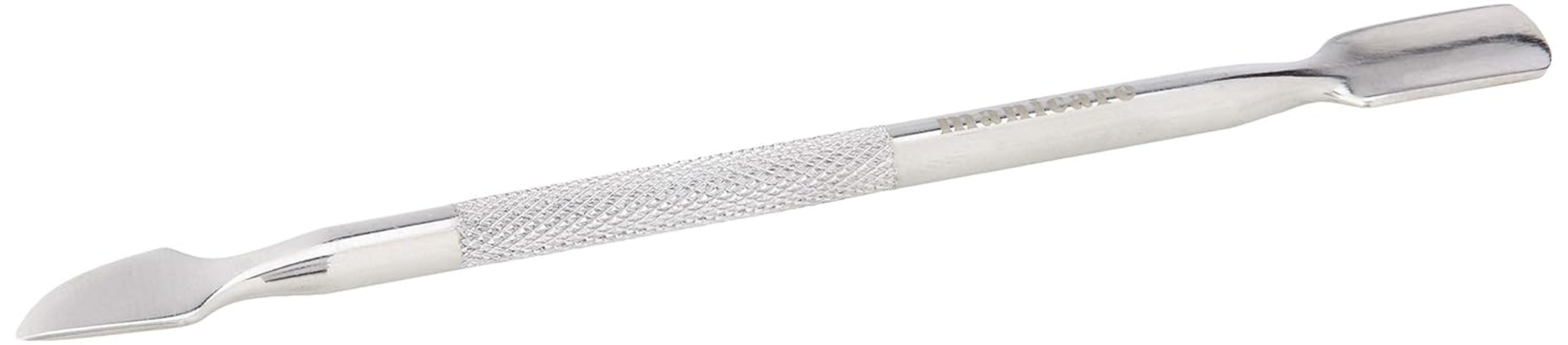 Poussoir à cuticules et nettoyeur d'ongles, outil professionnel de manucure/pédicure, double tête en acier inoxydable, parfait pour les cuticules envahies, nettoie sous/autour des ongles, enlève le vernis à ongles