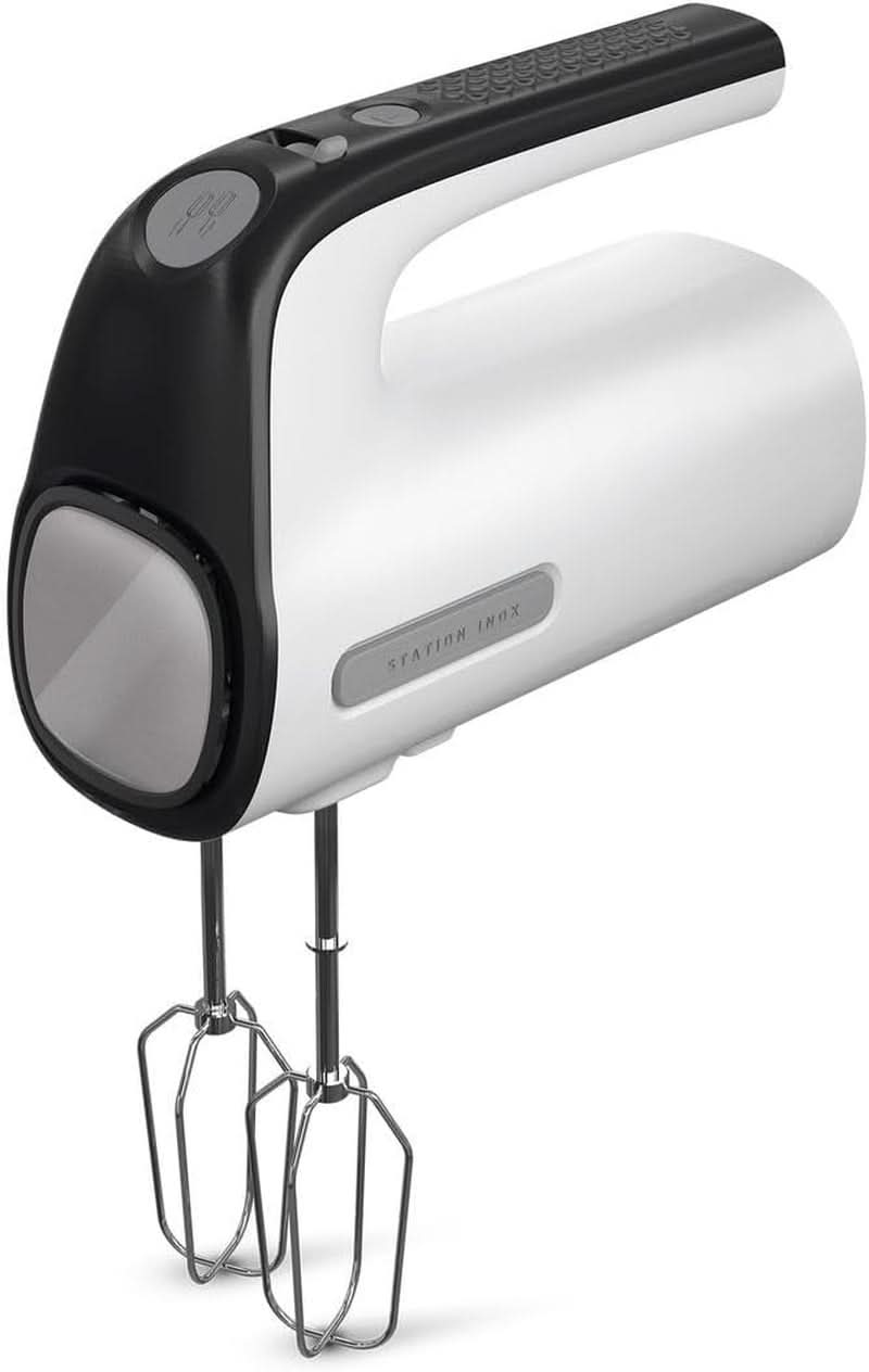 Taurus Station Inox - Standrührgerät Für Bakewaren, 500W, 5 Geschwindigkeiten, Turbofunktion, 2 Arten Von Rührstäben: Kneten Und Mixen, Weiß/Schwarz Mère et Enfant Naty Shop 500W