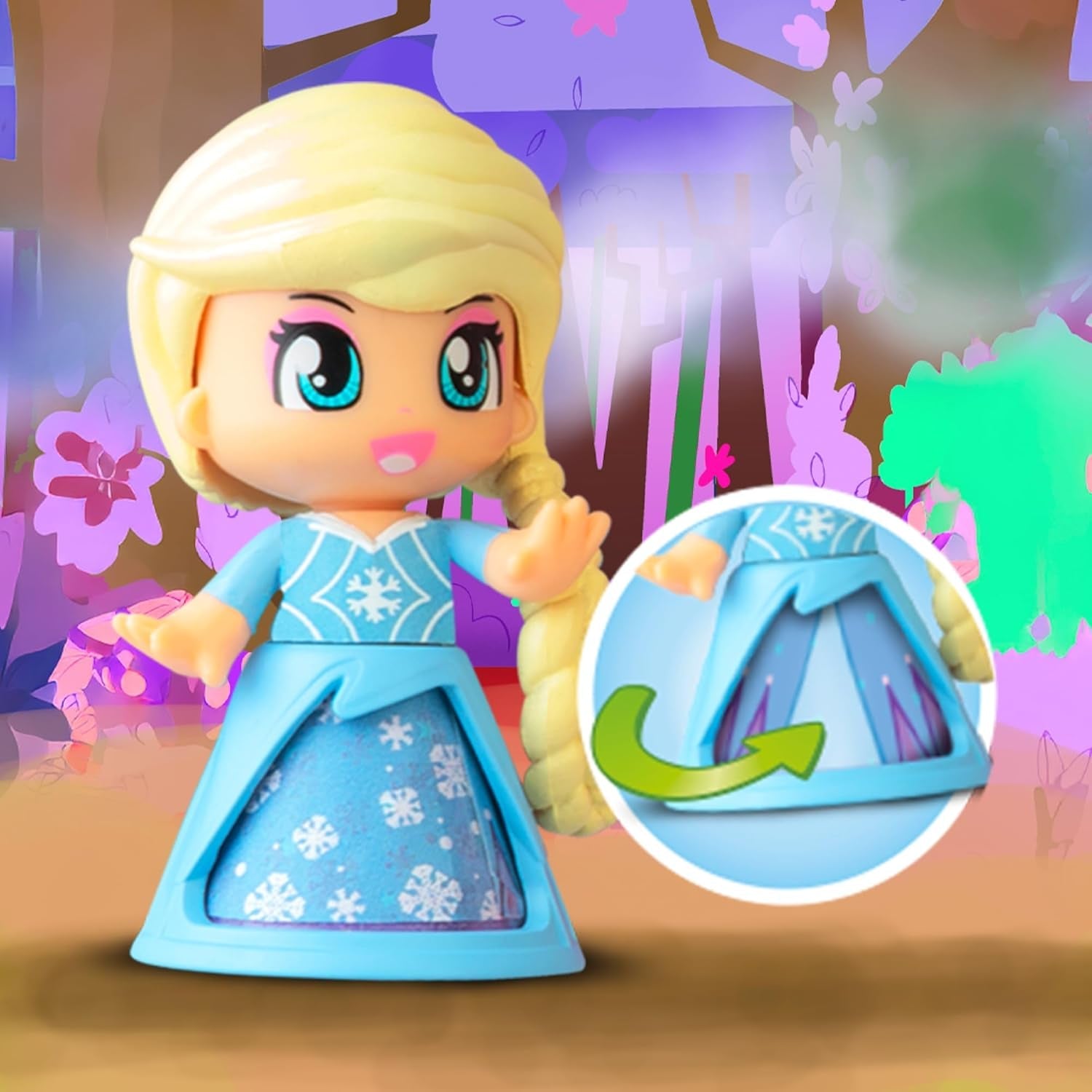 Pinypon – 4er-Pack Märchenfiguren, enthält Goldlöckchen, Eisprinzessin, Prinz der Wunderlampe und Meerprinzessin, über 20 thematische Accessoires, Famosa (PNY87000)