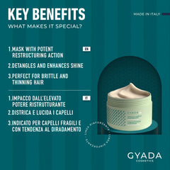 GYADA COSMETICS Pack Renforcement Capillaire Spiruline Nourrissant Anti-Chute Double Embouts Fonctionne 250 ml + Peigne en Bois de Hêtre Idéal pour Démêler Tous Types de Cheveux Masque Capillaire Naty Shop