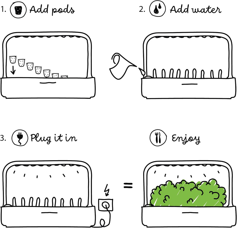 Click and Grow Jardin intérieur, plus facile que le système de culture hydroponique, jardin intelligent LED, jardin d'herbes aromatiques, serre intérieure avec 9 capsules de plantes incluses (blanc)