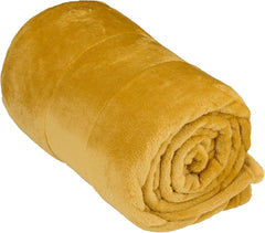 Couverture polaire Articasa 150 X 200 Cm - couvre-lit - couverture confortable - couverture de canapé - couverture de canapé pour 1 personne - décoration de salon - lavable en machine - jaune moutarde - polaire/polyester Lits et couvertures Arti Casa Titre par défaut