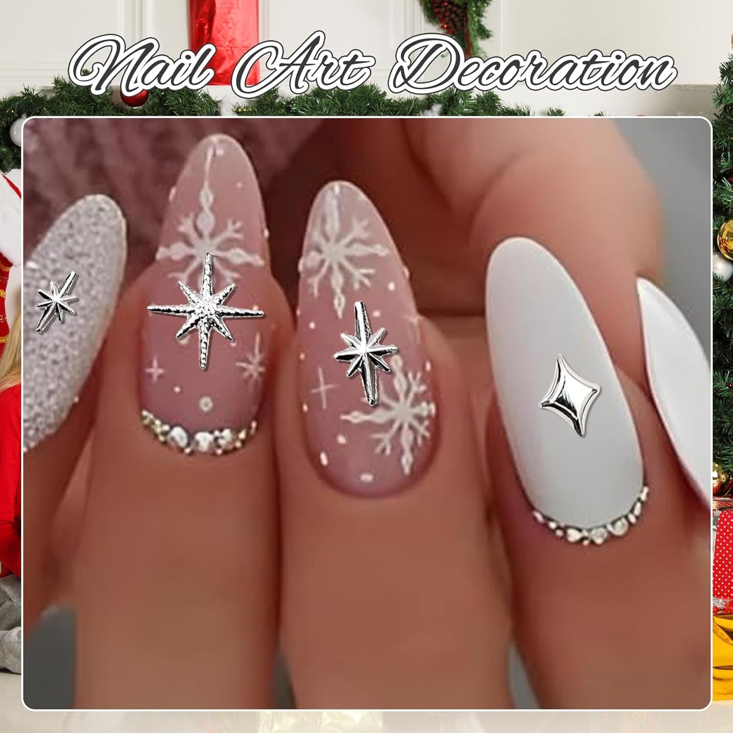 400 pcs Stern Nail Charms Gold Silver, Charms Nägel Zubehör, Nagel Deko, Nail Art Zubehör, Nagel Charms, Nagel Steine, Nail Design, Charms Für Nägel