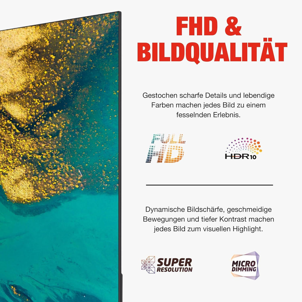 Televizor inteligent TELEFUNKEN de 40 de inci, cu tehnologie TiVo Full HD, HDR TV cu tuner triplu și 6 luni de HD+ incluse, televizor LED XF40TP900S (2026)