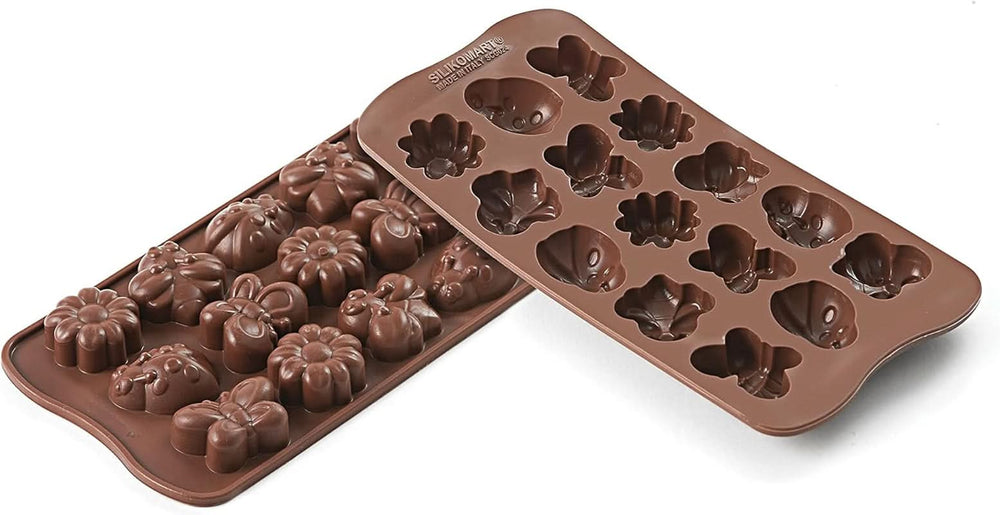Silikomart 199199, moule à chocolat, modèle Spring, 15 pralines, Brown Kitchen Naty Shop