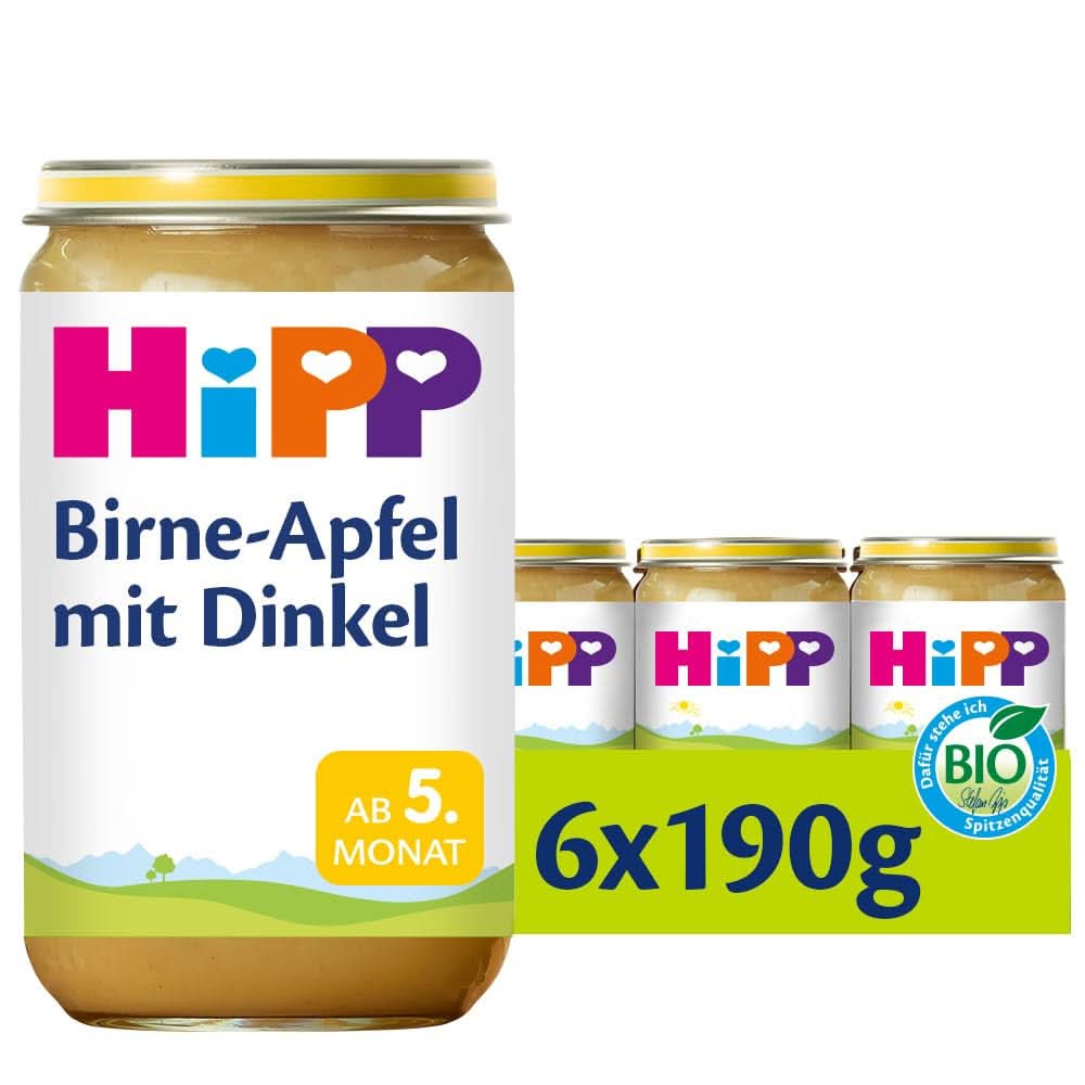Hipp Poires-Bananes aux biscuits, paquet de 6 (6 X 190 grammes) Mère et Enfant Naty Shop