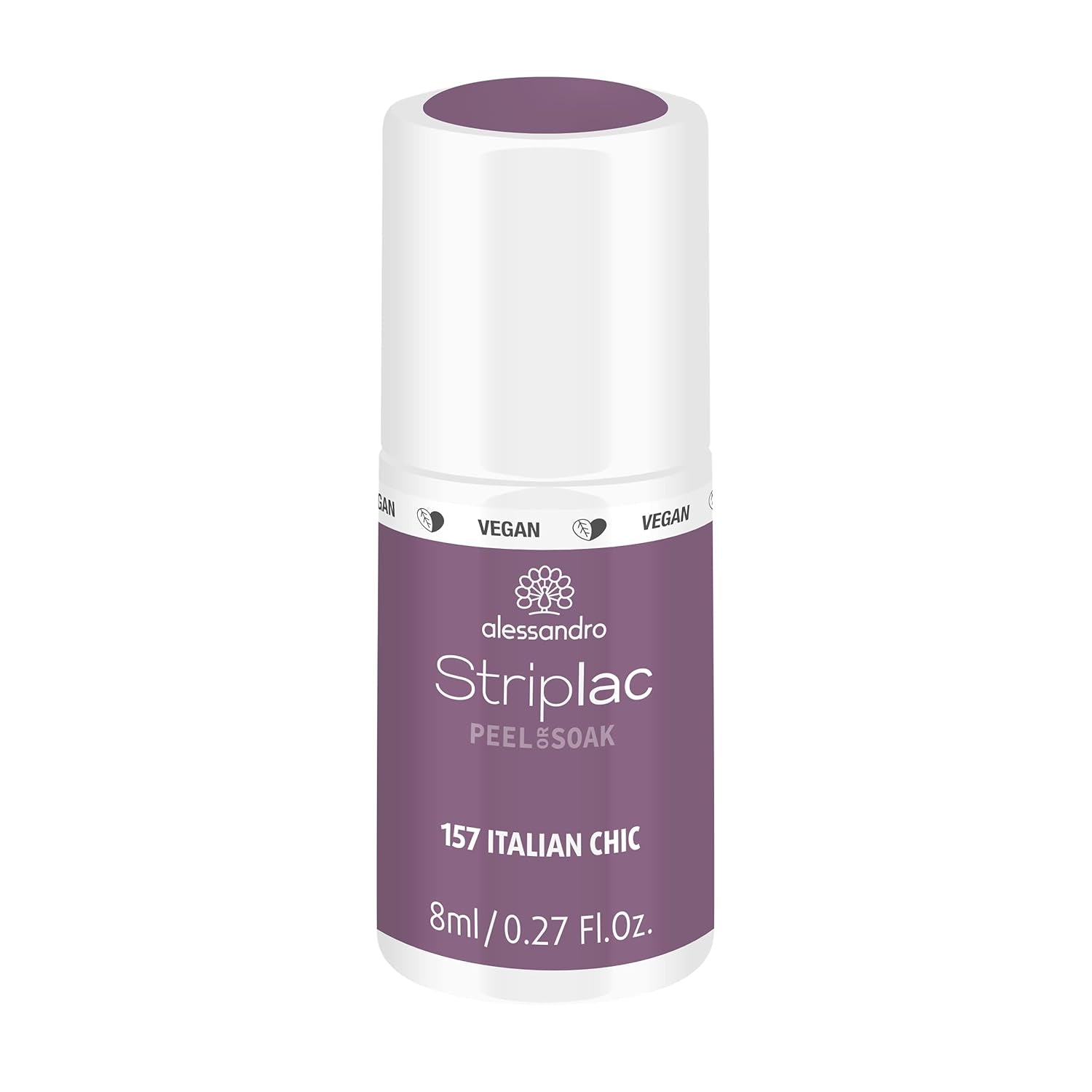 Oja UV alessandro Striplac Midnight Black – Delicată și de lungă durată – Îndepărtare ușoară datorită tehnologiei de îndepărtare peel-off – Vegană și cruelty-free – 8 ml
