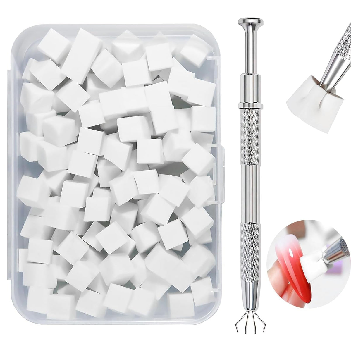 Pinceaux à ongles,100 pièces de pinceaux pour Nail Art avec pinces métalliques,éponge à ongles,pinsel à ongles,accessoires de manucure pour ongles,une variété de modèles d'art d'ongle dégradés à utiliser