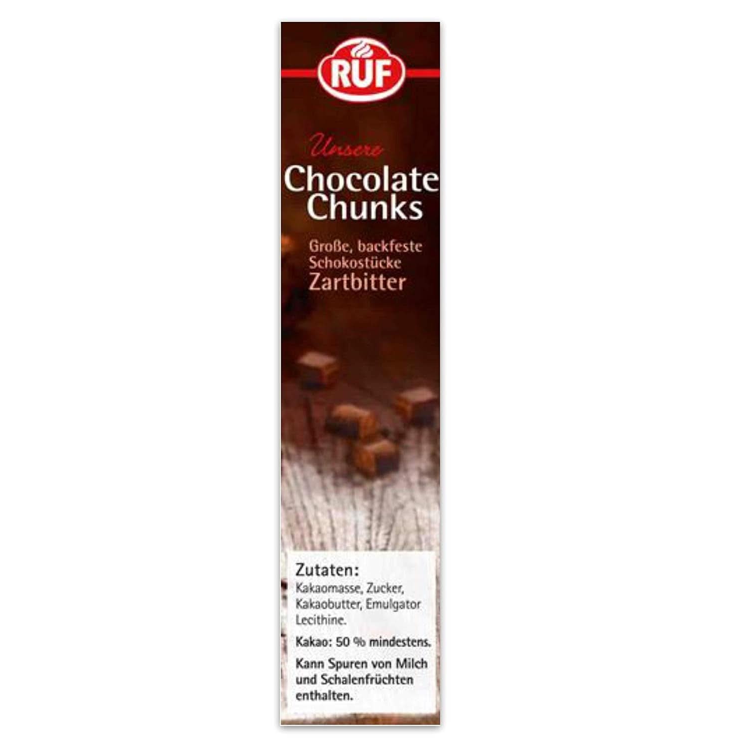 RUF, Gouttes de chocolat noir XXL pour pâtisserie, vegan, sans gluten, 100 grammes Glaçages et Décoration Naty Shop