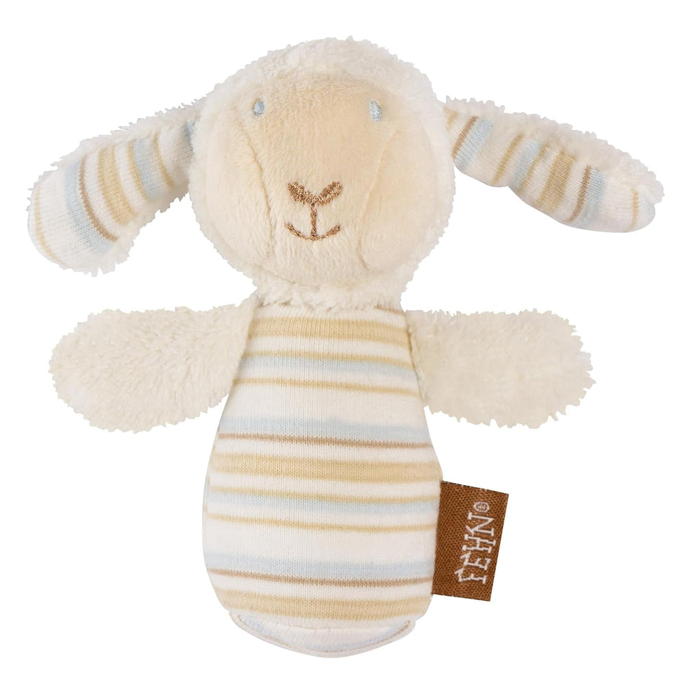 Fehn mini hochet loutre - mini jouet à saisir pour hocheter, tâtonner et jouer avec un animal en tissu doux et câlin - un fidèle compagnon pour les bébés et les jeunes enfants à partir de 0 mois Baby Toys Naty Shop Sheep