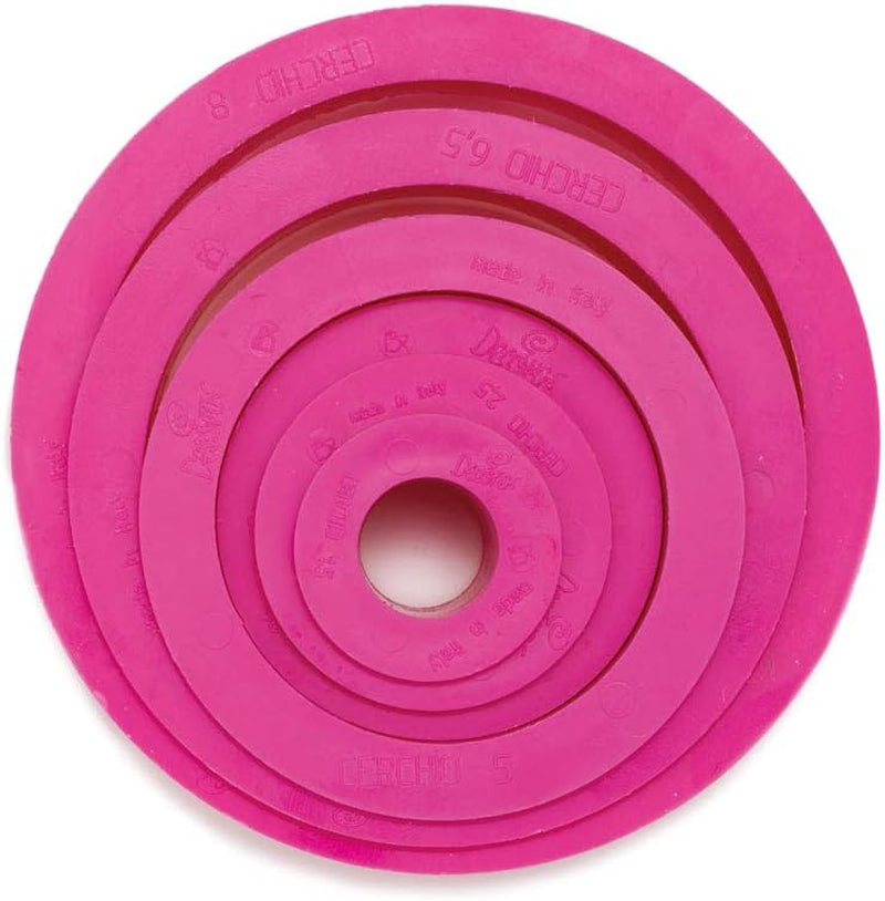 0255300 Jeu d'emporte-pièces, ronds-fins, 6 pièces, 1,5/2,5/3,5/5/6,5/8 cm, 10 x 10 x 3 cm, rose