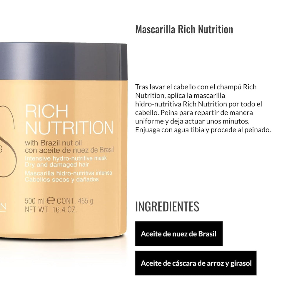 Masque capillaire hydratant - Nutrition riche - 500 ml - cheveux secs et abîmés - à l'huile de noix du Brésil - nourrit et hydrate intensément les cheveux, répare Naty Shop Hair Mask