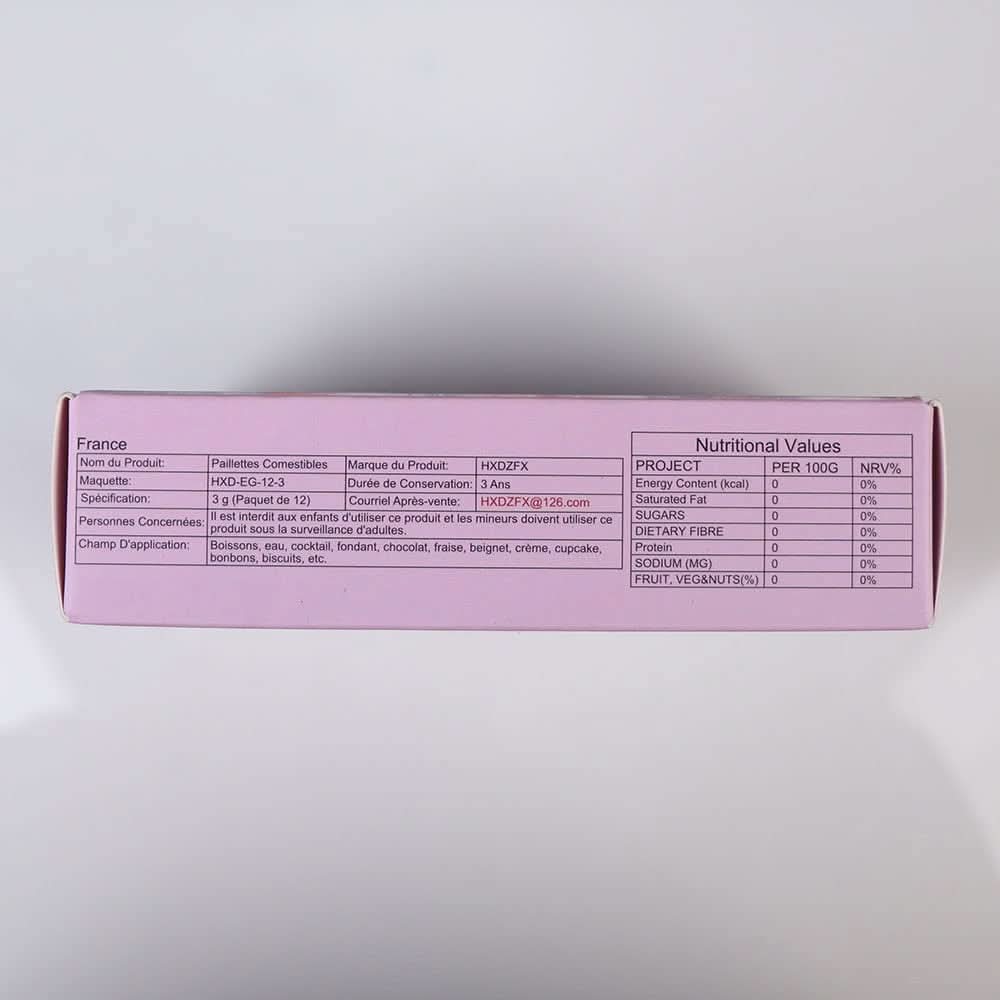 Set de paillettes comestibles, poudre, 3 grammes par couleur Naty Shop