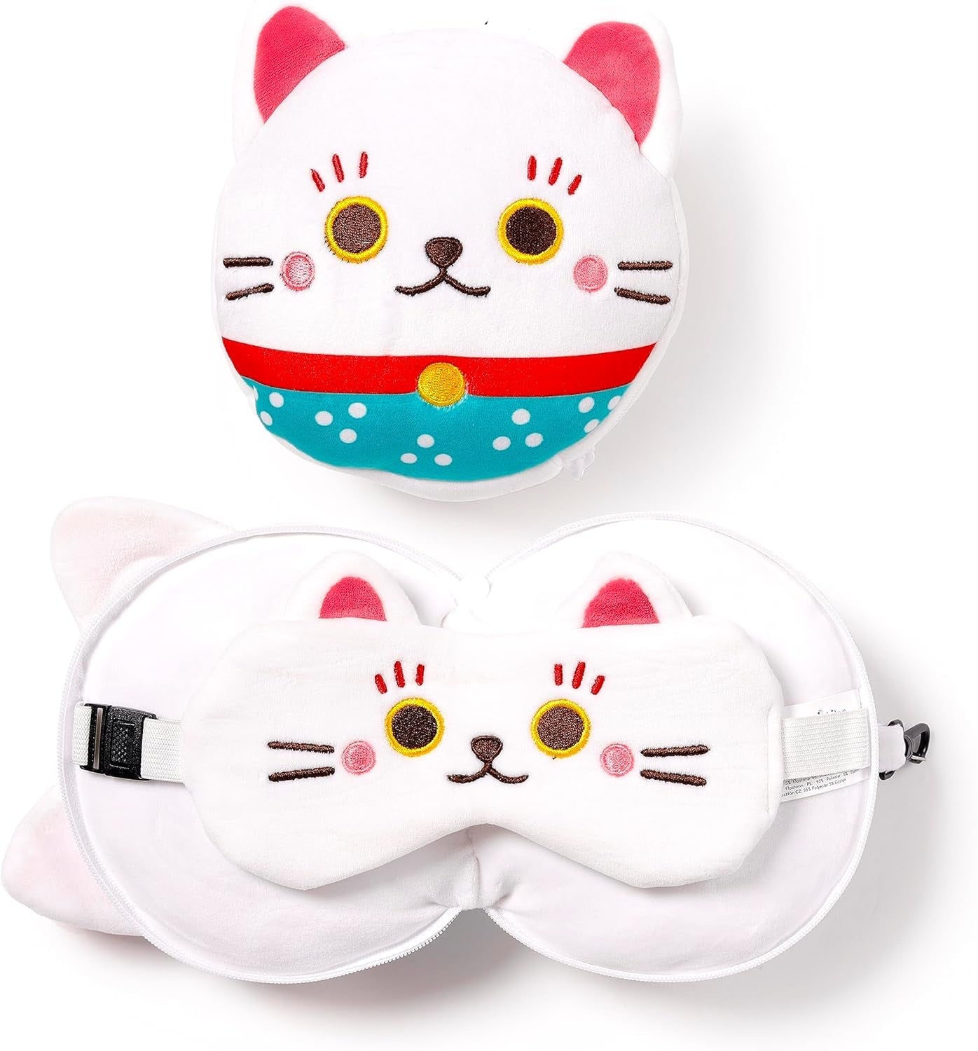 Oreiller de voyage Relaxeazzz Mask - Maneki Neko Lucky Cat Charm Oreillers de voyage Naty Shop Default Title