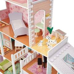 Amazon Basics Maison de poupée en bois à 4 niveaux et accessoires de meubles pour poupées de 12" Naty Shop Dollhouses