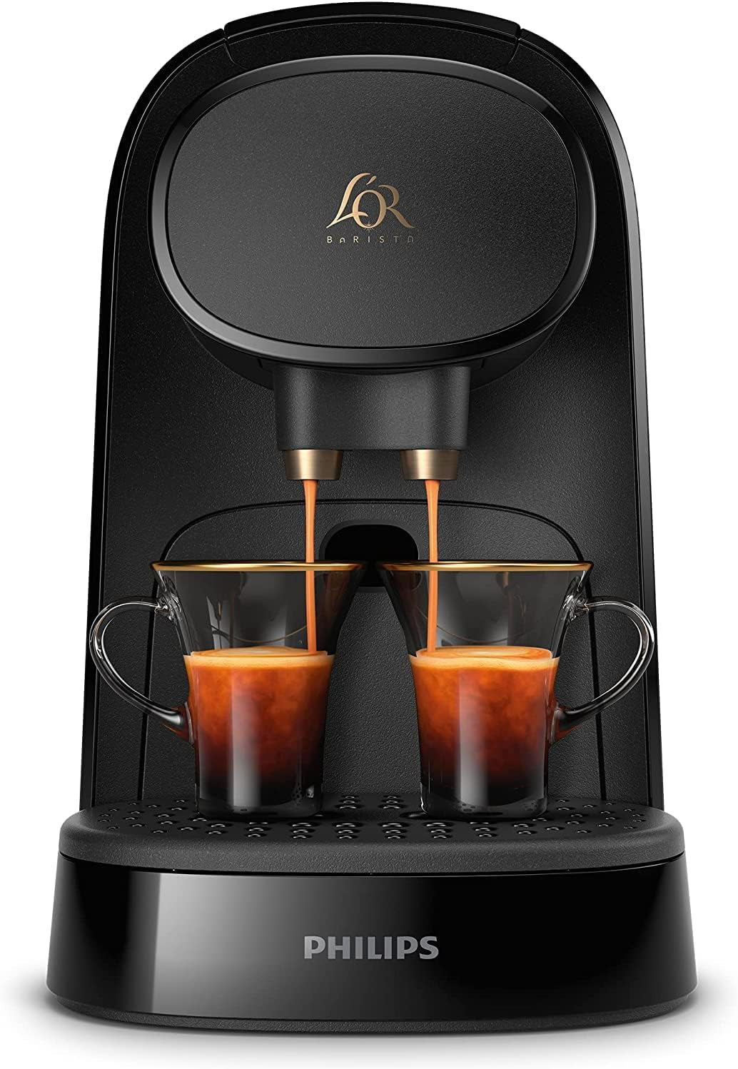 PHILIPS LM8012/60 Machine à Expresso à Capsules - Deux Doses, Double Plaisir, 1 ou 2 Tasses, Ristretto, Espresso, Lungo ou Grand Café Long, Double Capsule, Véritable Qualité Espresso, Noir Piano