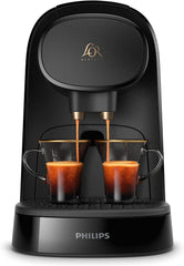 PHILIPS LM8012/60 Machine à Expresso à Capsules - Deux Doses, Double Plaisir, 1 ou 2 Tasses, Ristretto, Espresso, Lungo ou Grand Café Long, Double Capsule, Véritable Qualité Espresso, Noir Piano