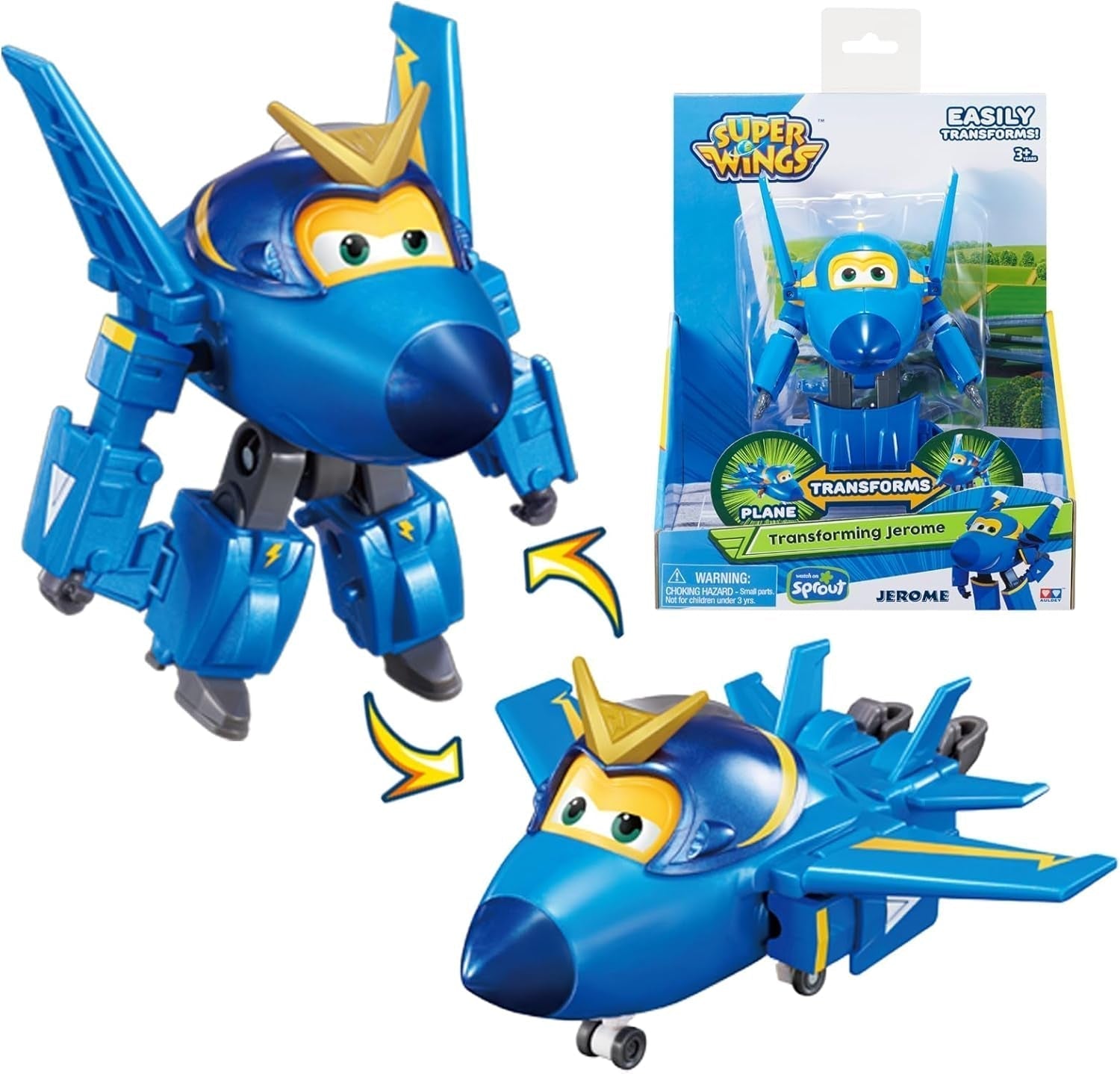 Super Wings 5" Transforming Characters 2-Pack Transforming Supercharged Jett + Tino, jucărie Transformer pentru băieți și fete de peste 3 ani, roșu Action figures Naty Shop Jerome