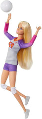 Barbie Made to Move - Poupée Joueuse de Volley-ball avec T-shirt et Ballon - 22 articulations pour un jeu réaliste, Comprend un équipement de Volley-ball et de Sport, HKT72
