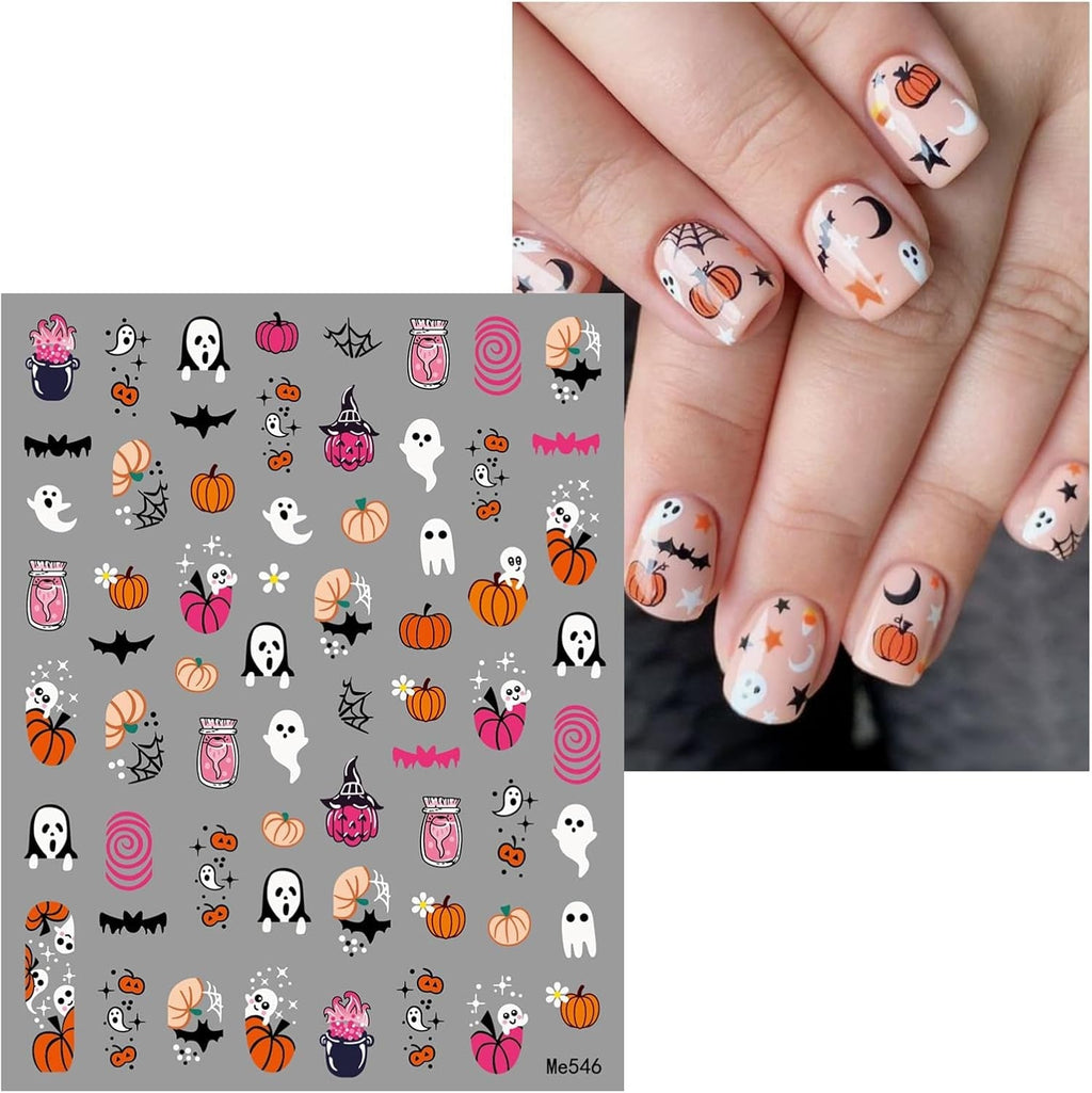 JMEOWIO Nagelsticker Halloween 9 Blatt Nail Art Sticker Selbstklebend Nagelaufkleber Dekoration Nageldesign Zubehör