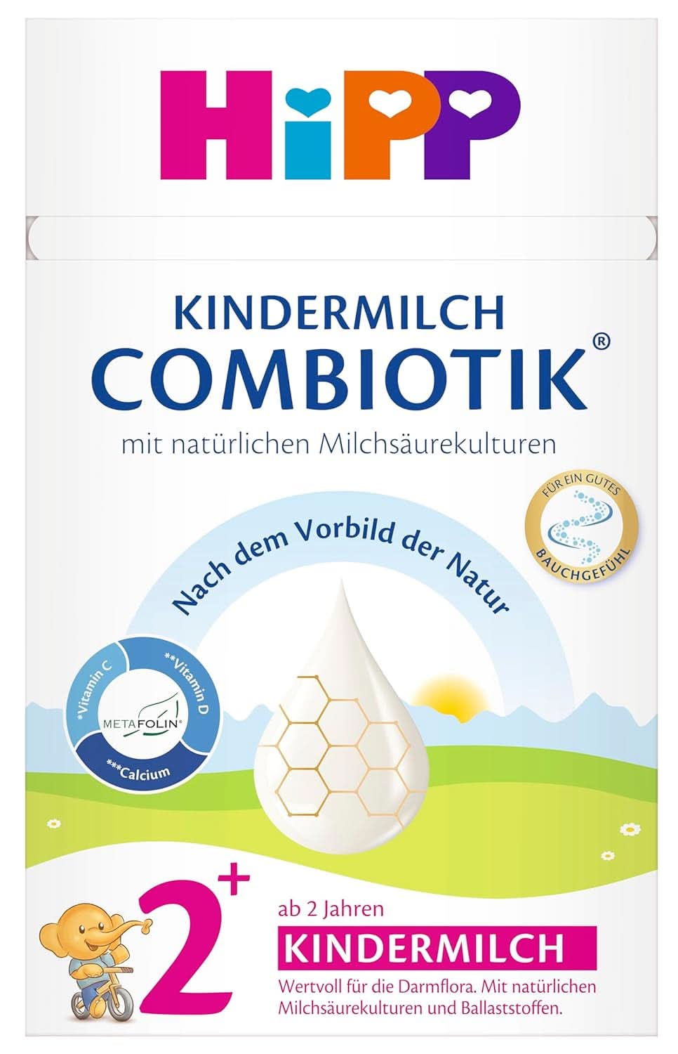 Hipp Milk Food Combiotik Lait pour enfants bio Combiotik 2+, 4 x 600 grammes Mère et Enfant Naty Shop