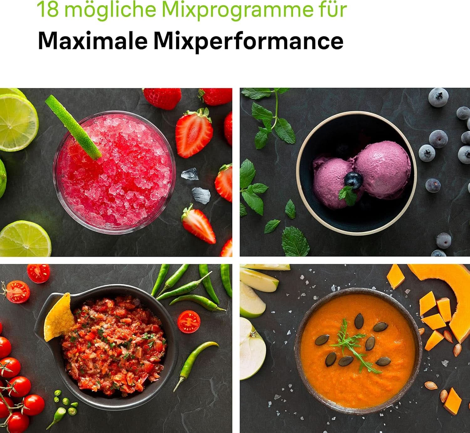 Braun Hochleistungsmixer Powerblend 9 JB9040 – Batteur sur socle avec mélangeur en verre, 18 programmes de mixage, 10 vitesses de rotation + fonction d'impulsion, fonction Heiße Suppen, programme de nettoyage, tampon, 1600 W, Schwarz Kitchen Naty Shop