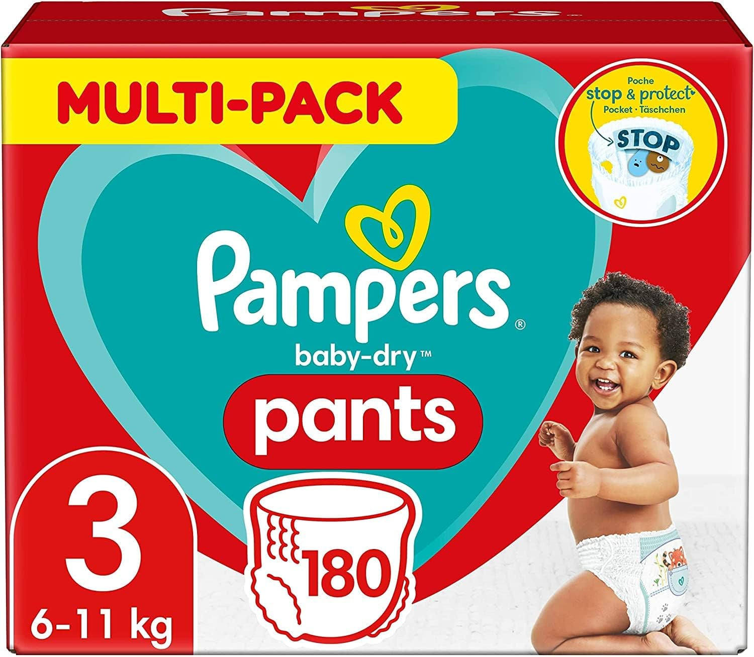 Pampers Baby-Dry Pants Größe 5, 160 Stück, 11kg-17kg, 360° auslaufsichere Fit pour le jour et la nuit
