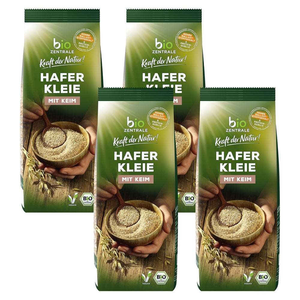 Tărâțe de ovăz organice biozentrale 1 kg | Pachet avantajos | Sursă de proteine bogată în fibre | Natural vegan | Din agricultura UE | Conținut scăzut de zahăr