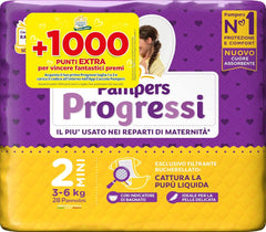 Pampers Progressi Mini, taille 2 (3-6 Kg), 28 couches mère et enfant Naty Shop