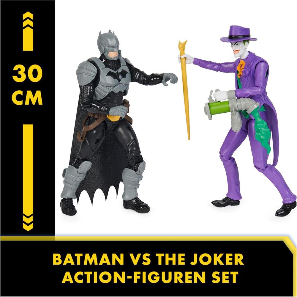 DC Batman Adventures Ensemble de figurines Batman contre le Joker, 30 cm - 2 figurines entièrement mobiles avec 12 vitesses pour un jeu de rôle passionnant, jouet pour 4 enfants et plus Naty Shop