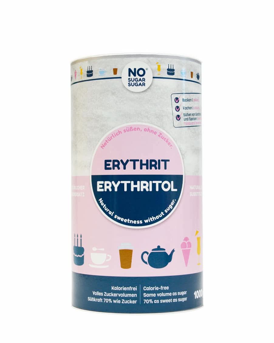 Sans Sucre, Érythritol naturel sans calories, utilisable comme substitut du sucre, 4,5 Kg Édulcorants Naty Shop 1 Kg