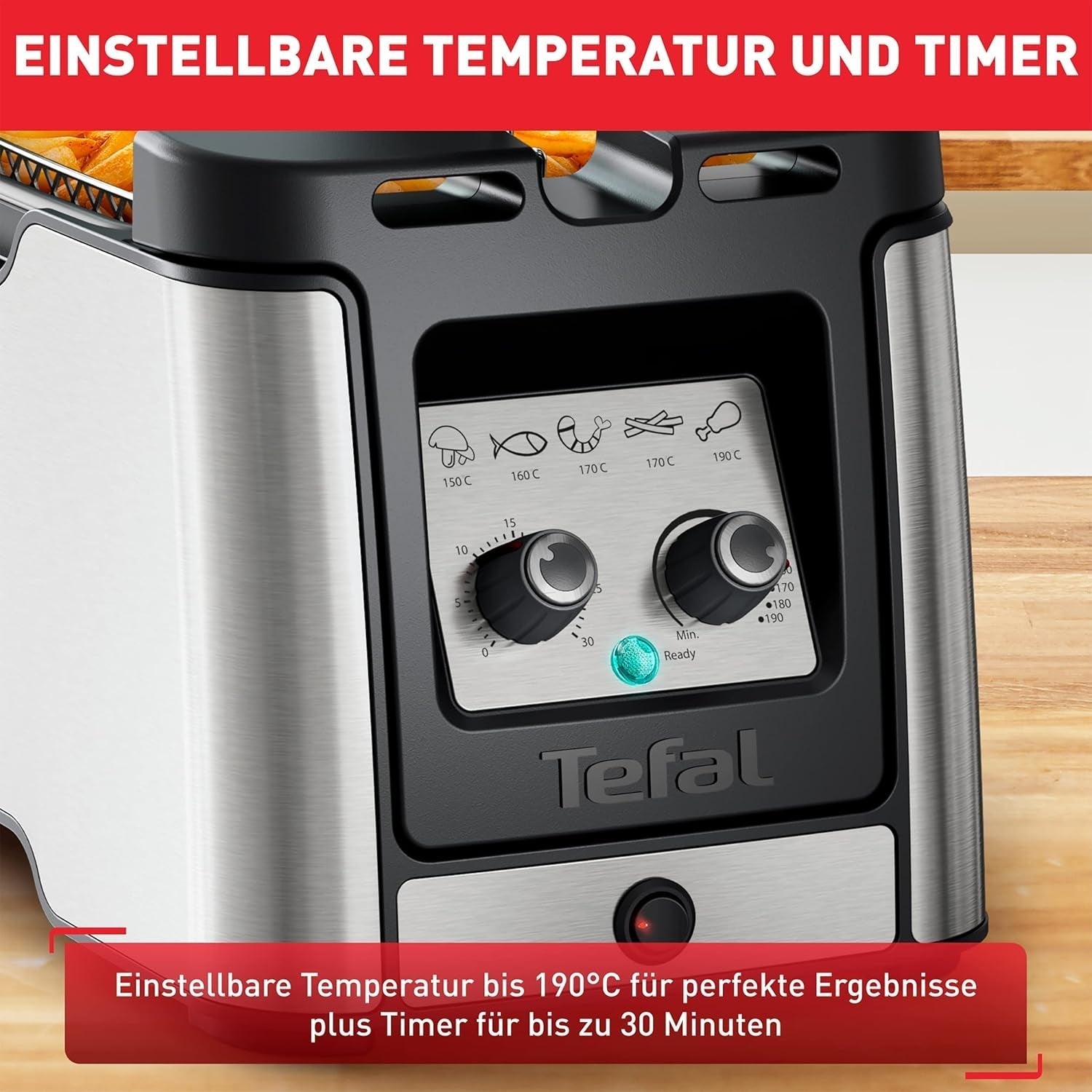 Friteuse Tefal FR600D Clear Duo, friture avec moins de fumée et d'odeurs, capacité 1,2 kg, thermostat, minuterie, grande fenêtre de visualisation sans buée Électroménagers Naty Shop