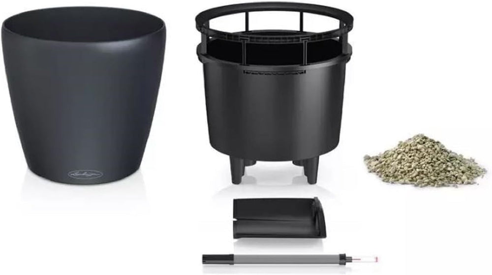 Jardinière LECHUZA Classico Color LS gris ardoise avec système d'irrigation |Ø 35 × 32 cm|14281