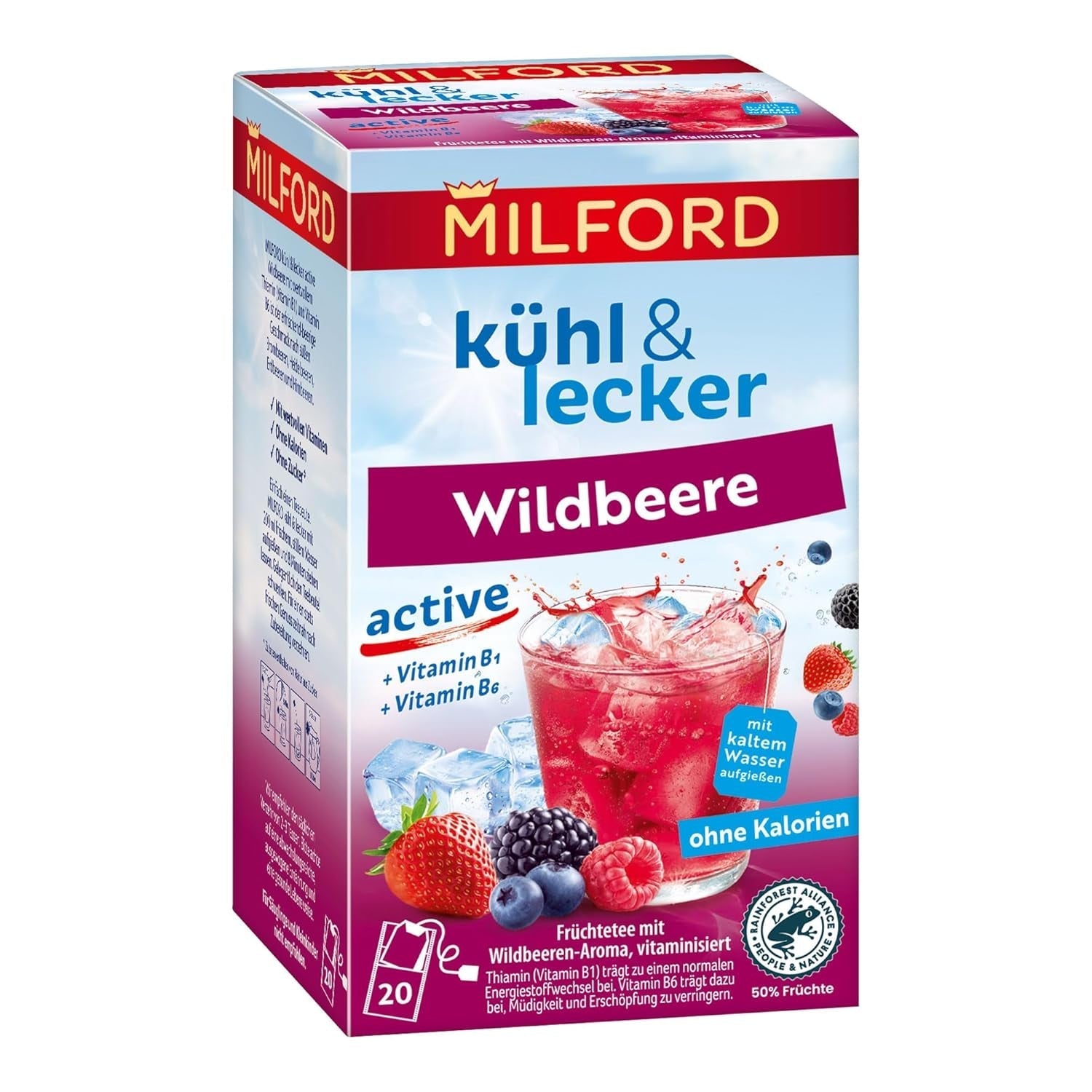 MILFORD Răcoritor și delicios Maracuja-Vanilie | Ceai de fructe cu aromă de maracuja-portocală-vanilie | 18 pliculețe de ceai