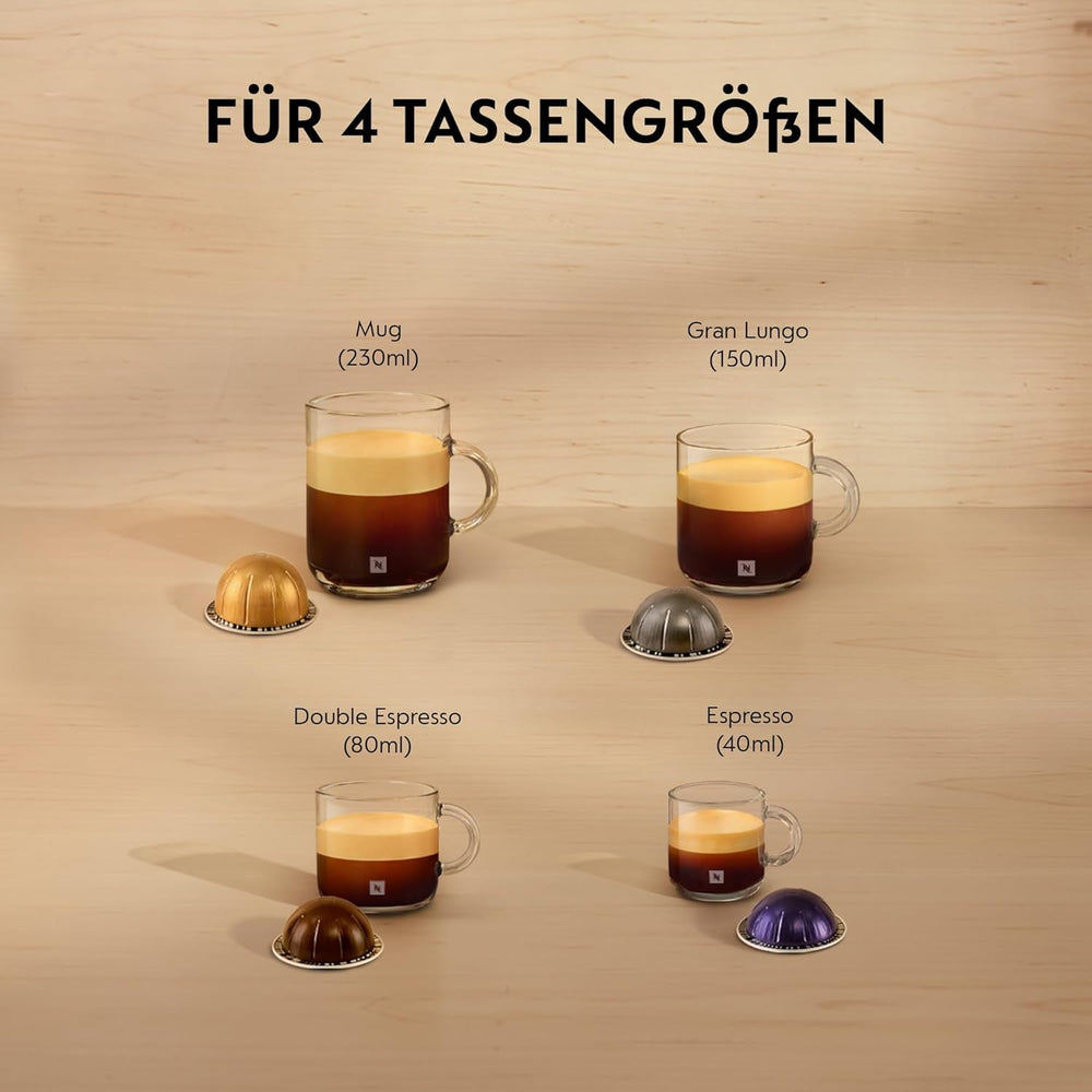 Machine à expresso avec capsules Nespresso Krups Vertuo Pop, capacité : 560 ml, reconnaissance automatique des capsules, système One Touch, 4 tailles de tasse, temps de chauffe raccourci, durable, Aqua Mint, XN9204