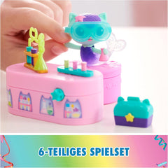 DREAMWORKS GABBY DOLLS HOUSE - Pack de meubles Meerkätzchen Bobble Kitty, figurine de chat avec meubles et accessoires de maison de poupée, à partir de 3 ans