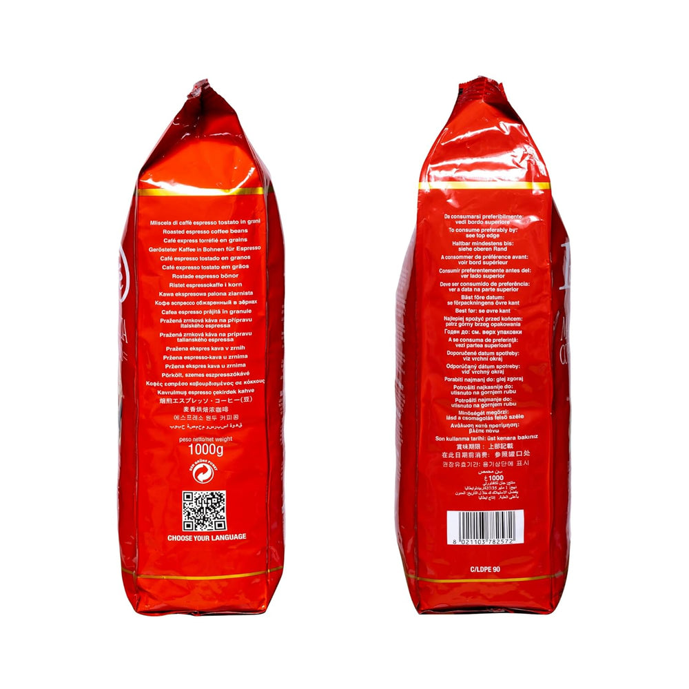 Lucaffé - Kaffeebohnen Mamma Lucia, 1 kg | Café avec poignées pour expresso cremigen | Helle Röstung | Gesmack intensif et cremiger