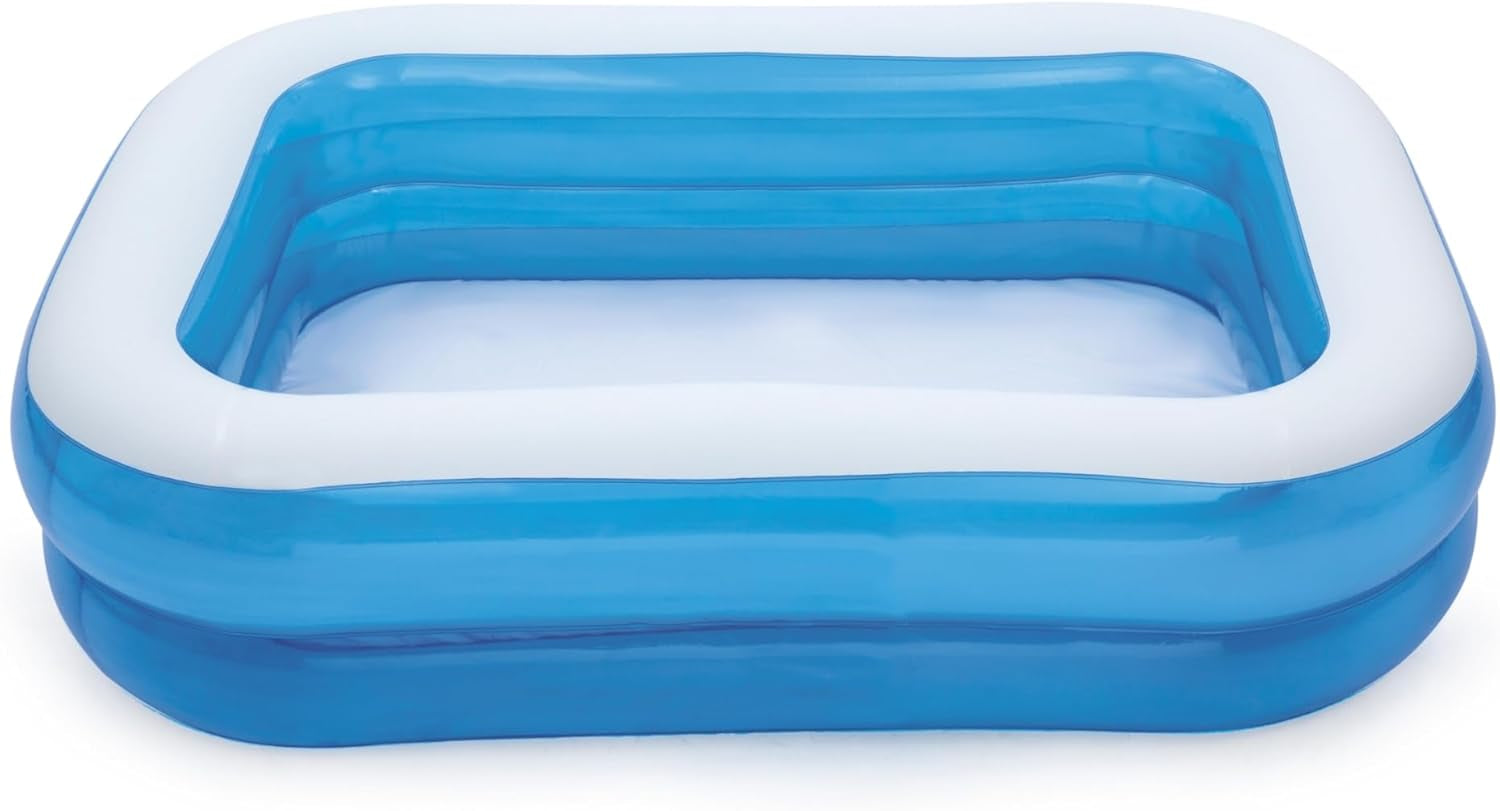 Bestway - Piscine Gonflable Rectangulaire Blue Deluxe, 211 x 132 x 46 cm, Bleu/Blanc
