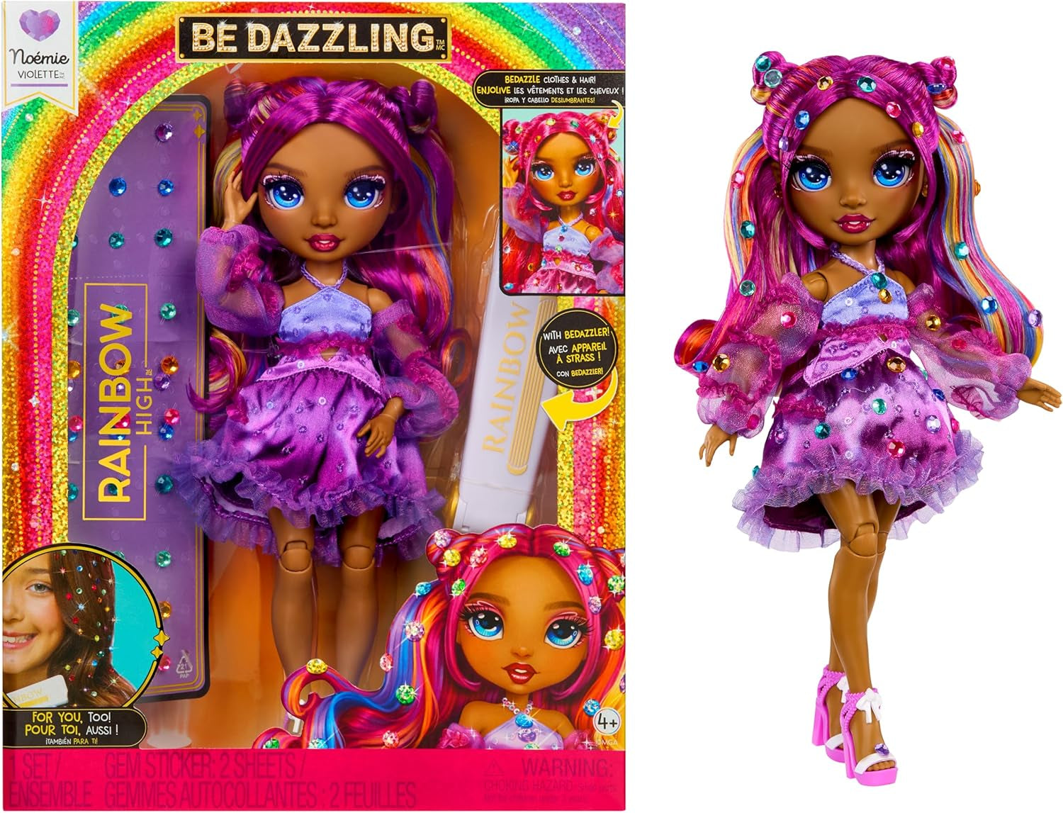 Rainbow High Be Dazzling – Adeline Rose – Rosa 28 cm Modepuppe mit Verzierungswerkzeug, Funkelnden Schmucksteinen und Styling-Accessoires