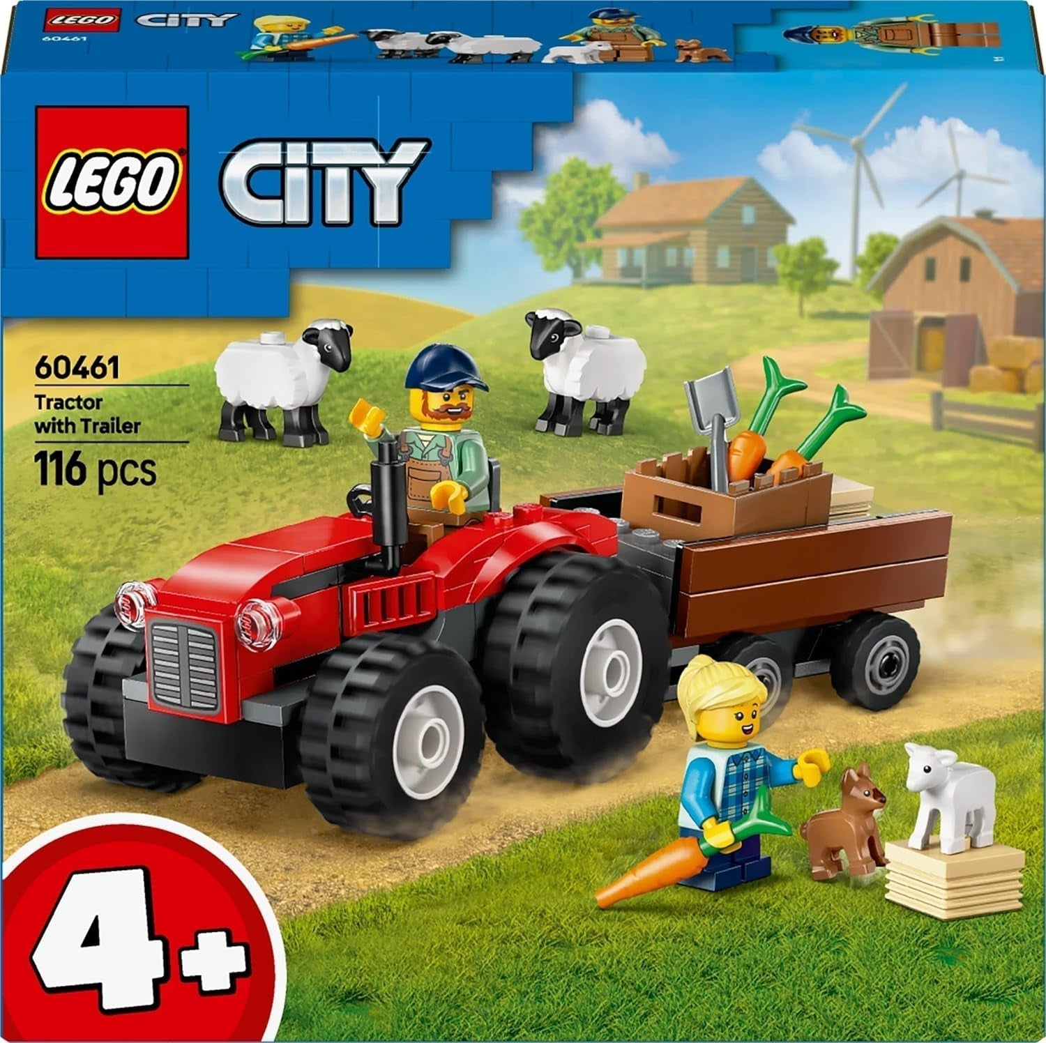 Tracteur LEGO City avec remorque - Jouet de ferme avec tracteur et figurines d'animaux - Ensembles de jeu Montessori pour garçons et filles à partir de 4 ans - Cadeau avec 2 figurines 60461 Jeux de construction Besuche den LEGO-Store