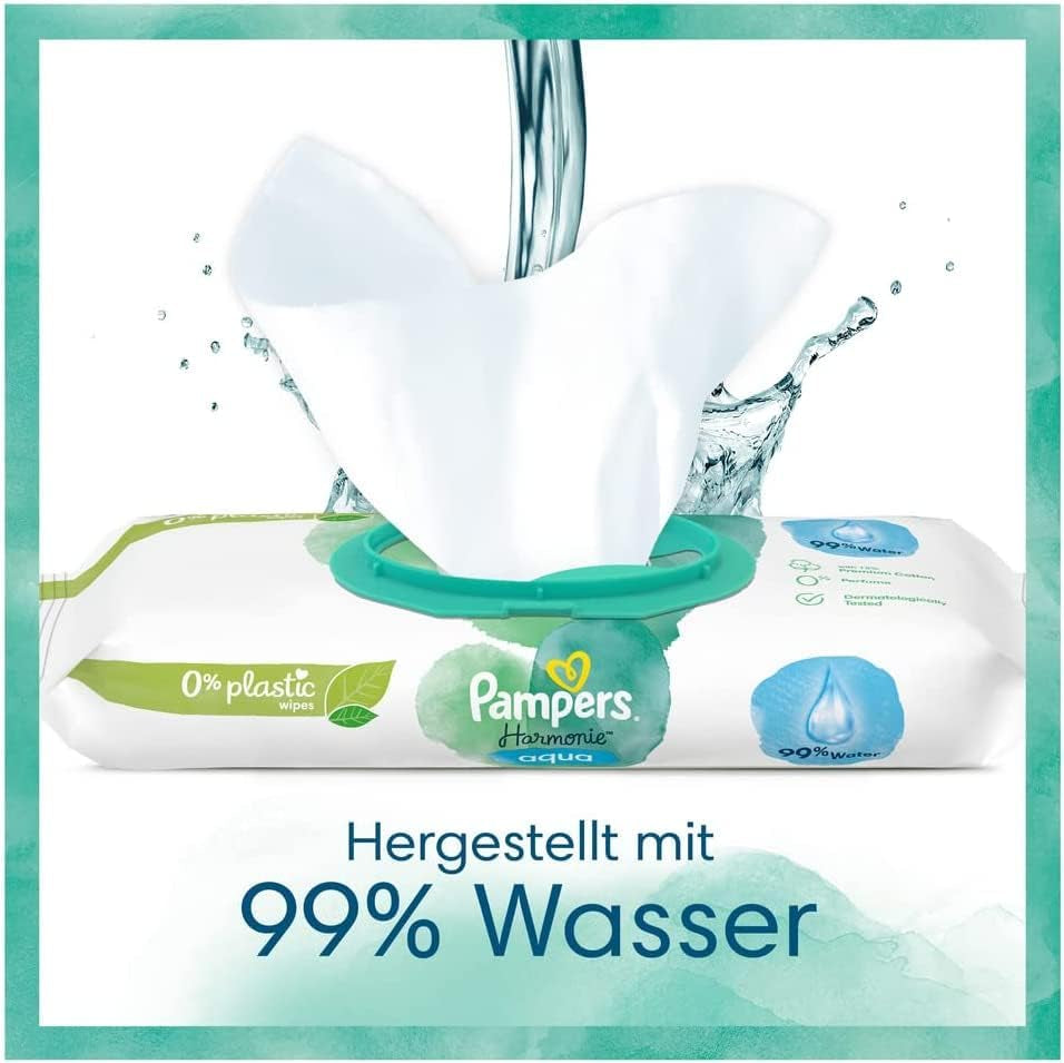 Ensemble de couches Harmonie Baby taille 2 (4-8 kg, 240 pièces) BOITE MENSUELle et Harmonie Aqua Baby Wet Wipes Box 720 Wipes (15 x 48), Baby Essentials