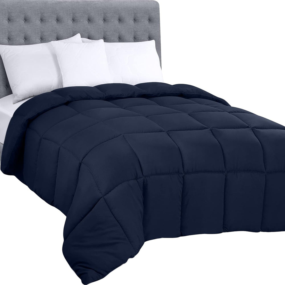 Utopia Literie Couette Toutes Saisons 250g/m² Rembourrage en Fibre Siliconée Peluche Lit Double Cousu dans Une Boîte (Lit Double XL Gris Clair) Naty Shop Quilts Navy Twin