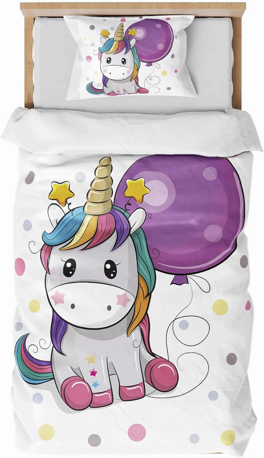 Linge de lit enfant, différentes tailles et divers personnages animés Linge de lit - enfant Naty Shop Licorne (modèle 2) 100X135Cm+40X60Cm