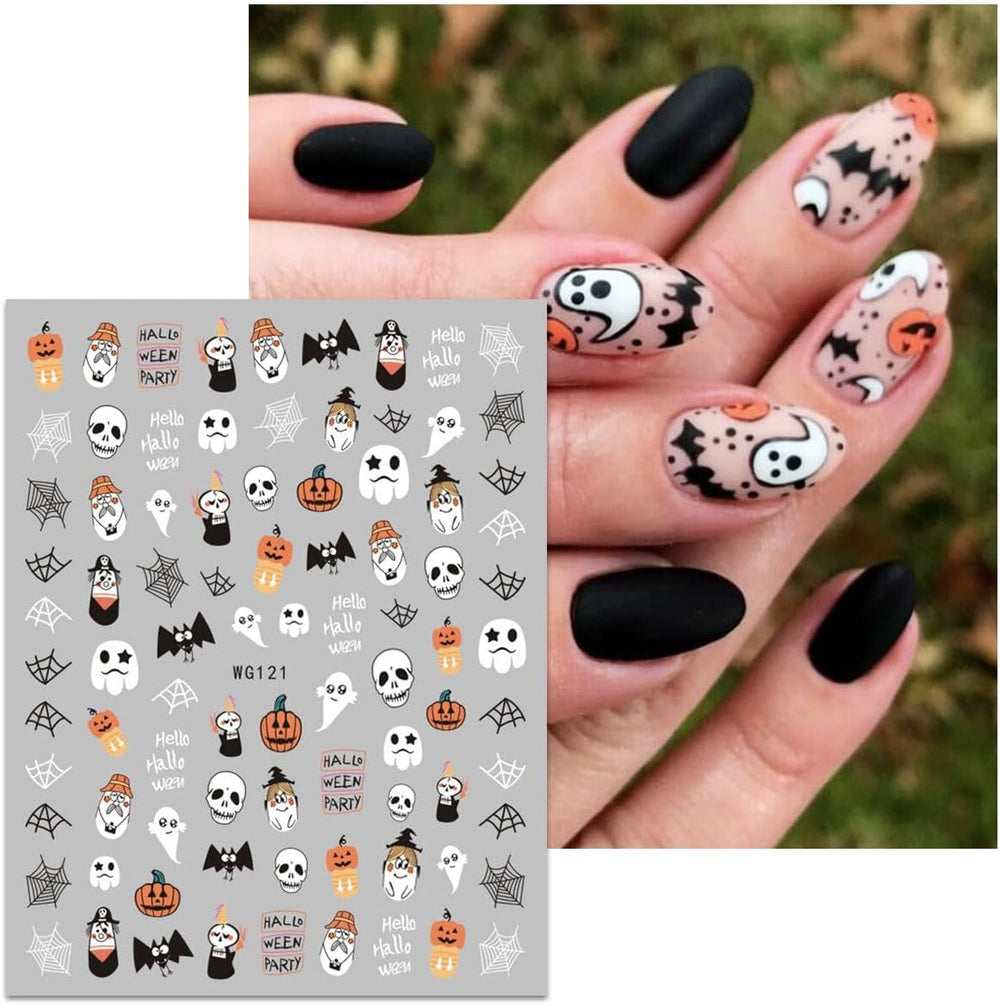 JMEOWIO Autocollant pour ongles Halloween 8 feuilles pour nail art