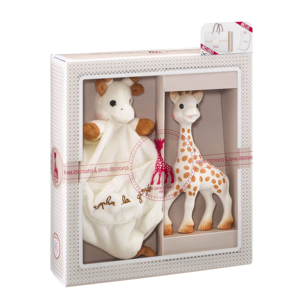 Coffret anniversaire Sophie la girafe Hochet Sophiesticated Pouet 00012 Jucarii Bebe Naty Shop Unicolor Sophie La Girafe Coffret jouet de dentition et peluche pour bébé