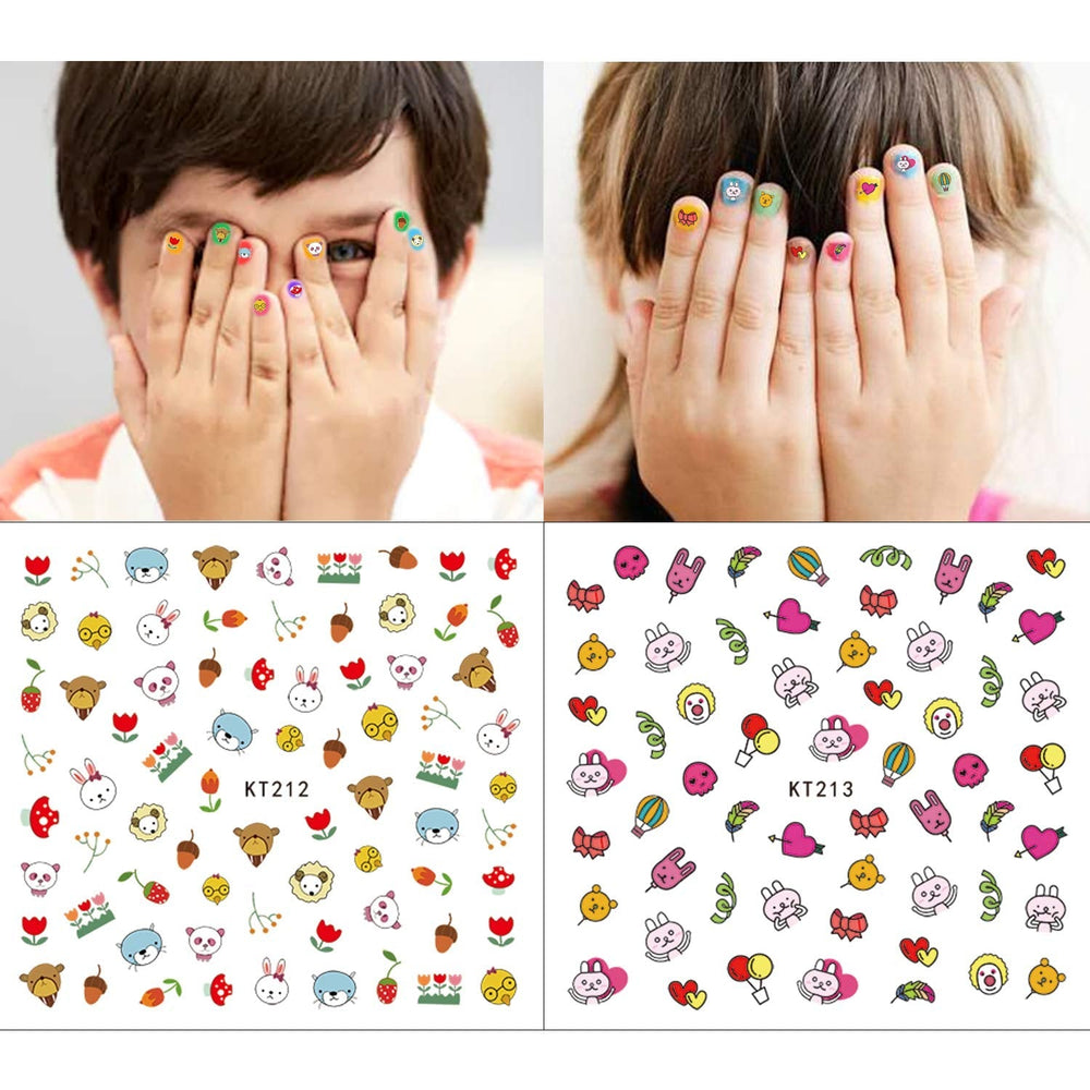 Autocollants pour ongles pour enfants filles, plus de 600 motifs d'animaux, fruits, dinosaures, voitures, fleurs, autocollants 3D pour ongles, fête d'anniversaire, thé, salon de manucure et spa, cadeau