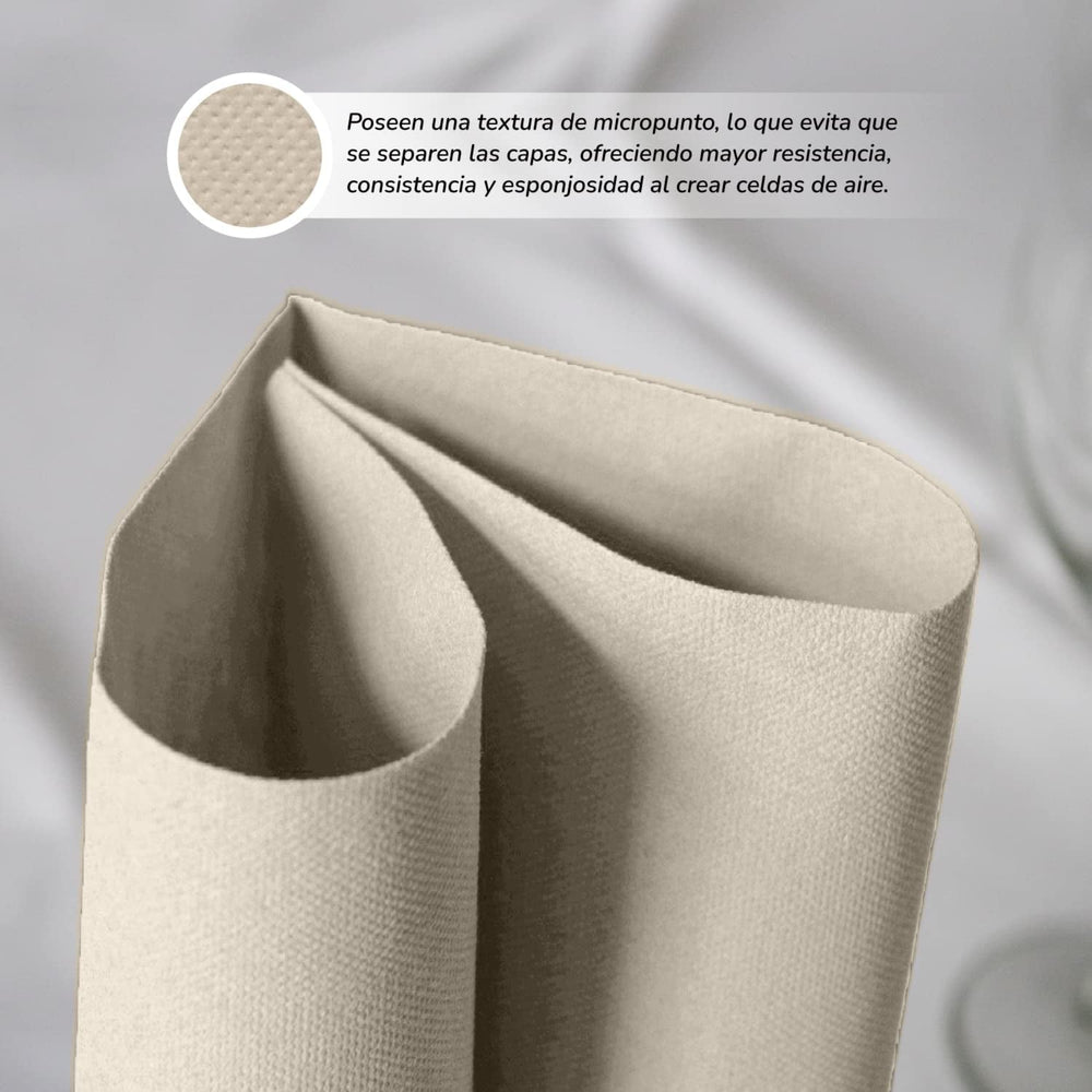 - 600 bucăți de șervețele de cocktail marca Bio-Eco - Culoare Naturală - 100% Reciclabile - Micropoint - 10 X 10 Cm (Pliate) Și 20 X 20 Cm (Nepliate)