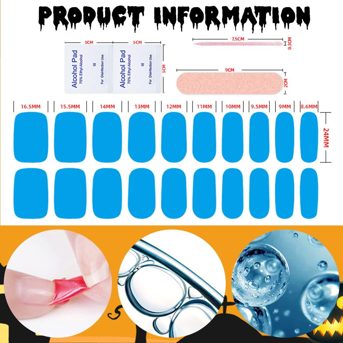 Autocollants d'ongles 3D Halloween, autocollants d'ongles stéréoscopiques 5D, décorations d'ongles, accessoires de conception d'ongles 5 pièces