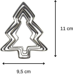 Zenker 44814 Lot de 5 Emporte-pièces Sapin de Noël, Emporte-pièces Sapin de Noël, Emporte-pièce, Acier Inoxydable, Argent, 11 x 9,5 cm